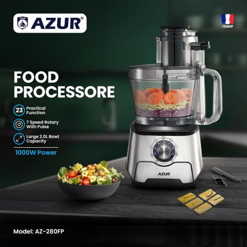 گچین مال  - غذاساز چندکاره AZUR مدل AZ-280FP با موتور 1000 وات و هفت سرعت قابل تنظیم
